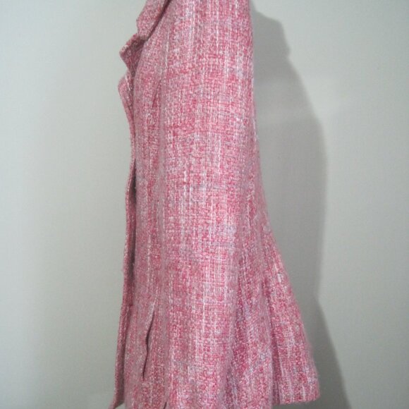 Guess Pink Women’s Knit Nylon Acrylic Cotton Button Mid-Length Coat Size Large - Picture 4 of 10